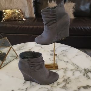 Grey wedge ankle bootie size 8.5
